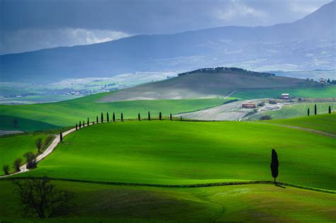 Photo Tuscany Italy Val Dorcia Nature Mountains Hill Roads Meadow