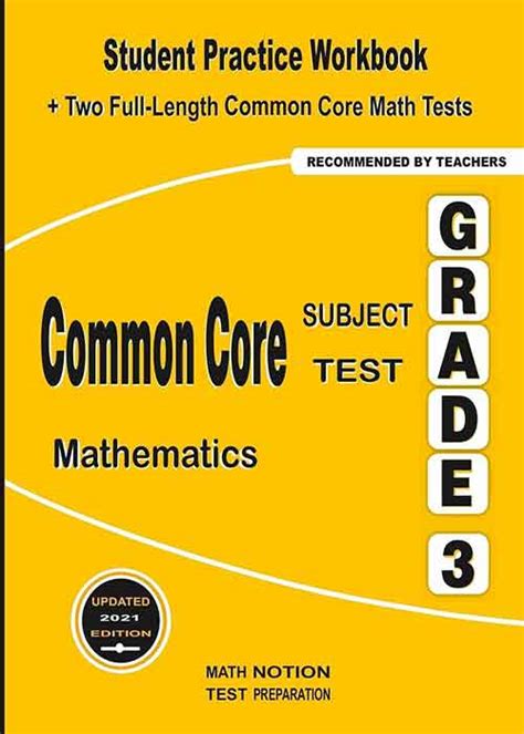 Common Core Subject Test Mathematics Grade 3 Student Practice Workbook