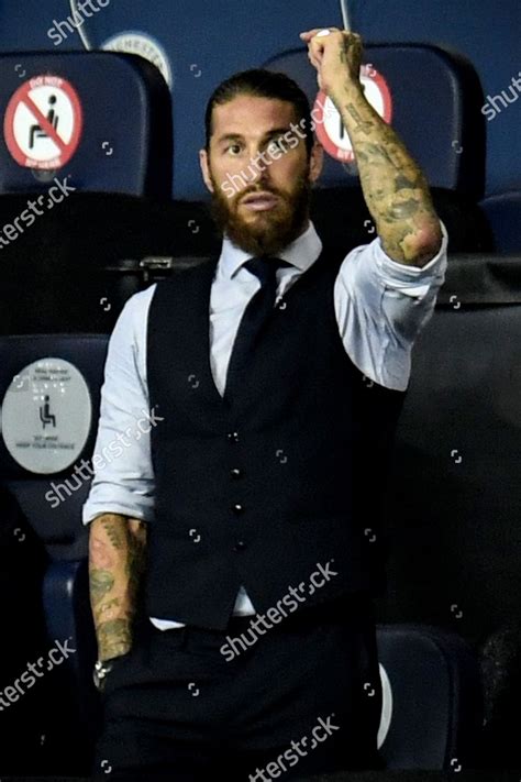 Real Madrids Sergio Ramos Reacts On Editorial Stock Photo Stock Image