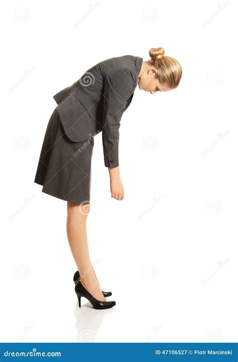 Businesswoman Bending Down Stock Image Image Of Businesswoman 47106527