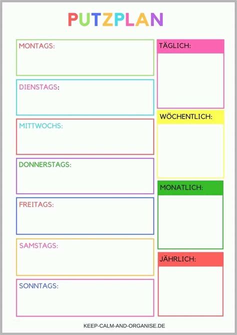Sämtliche dateien können sie kostenlos bei uns herunterladen. Größte Putzplan Putzplan Deutsch Putzplan Vorlage Putzplan ...