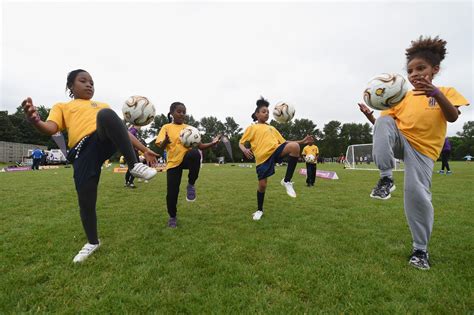 Hundreds Of Schoolgirls Attend Football Festival In Hackney Marshes