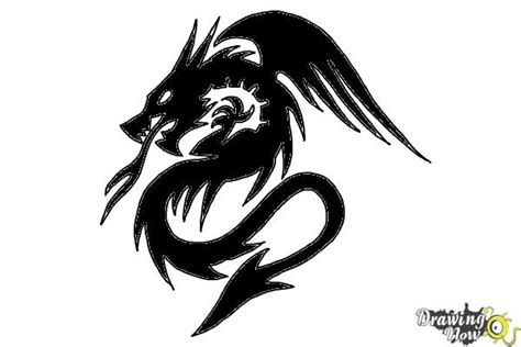 How To Draw A Dragon Tribal Tattoo