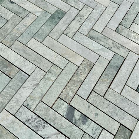 Ming Green Marble Herringbone 150x35mm Mosaic Tiles Buy Online