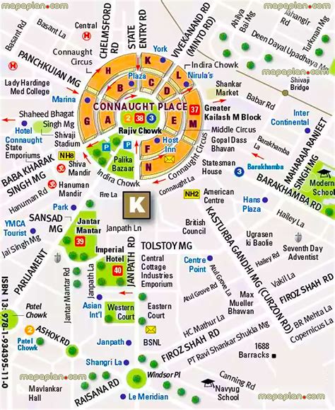 Delhi Top Tourist Attractions Map Connaught Place Free Printable