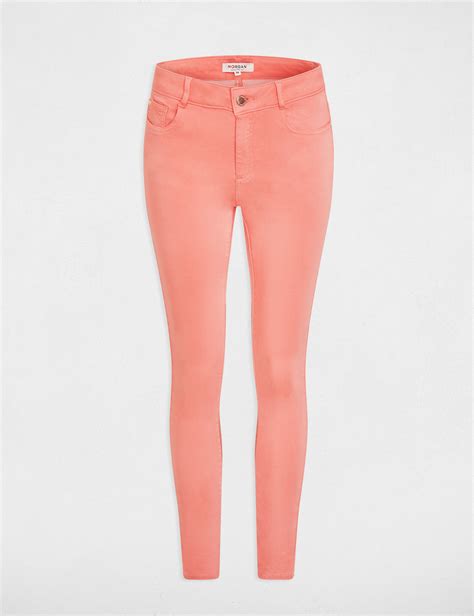 Pantalon skinny 7 8ème 5 poches corail femme Morgan