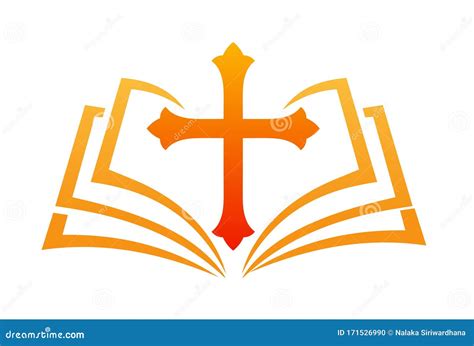 Cruz Com ícone Do Logotipo Da Bíblia Ilustração Do Vetor Ilustração