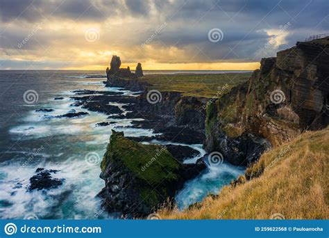 Cliffs Of Londrangar Iceland Stock Photo Image Of Green Travel