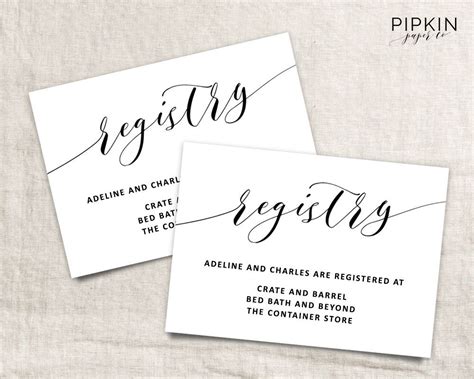 Free Printable Bridal Shower Registry Cards
