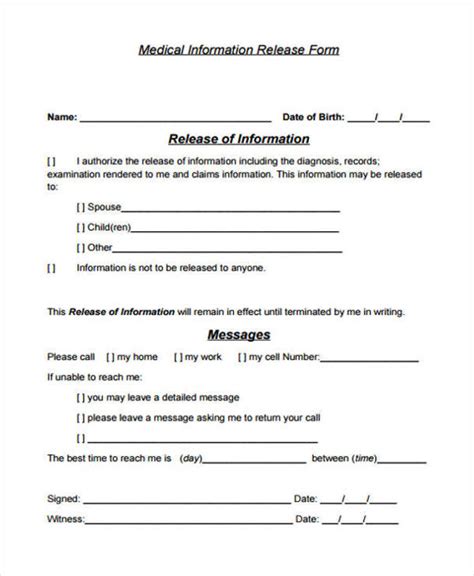 patient release form template