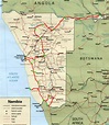 Namibia Karte Straßen - Namibia Roadtrip Unsere Route Tipps Und ...