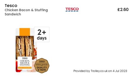Tesco Chicken Bacon And Stuffing Sandwich Compare Prices And Where To Buy