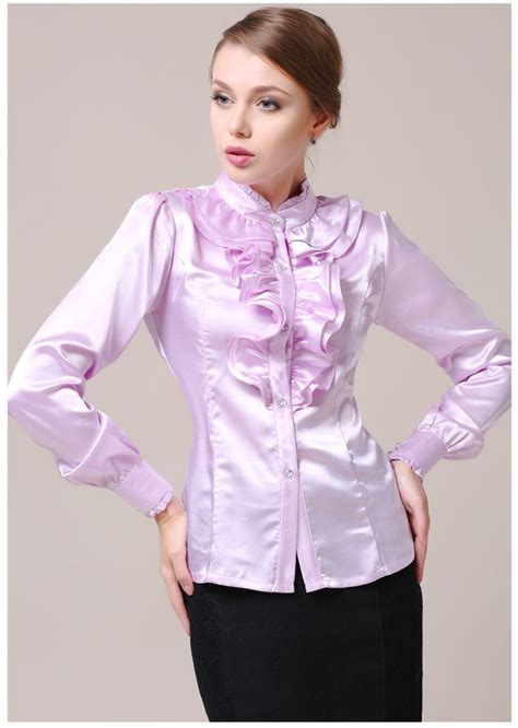 Ruffled Satin Blouse Beautiful Blouses Fashion Tops Blouse Awesome Blouse