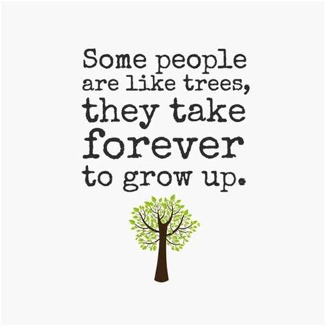 Some People Are Like Trees They Take Forever To Grow Up Picture Quotes