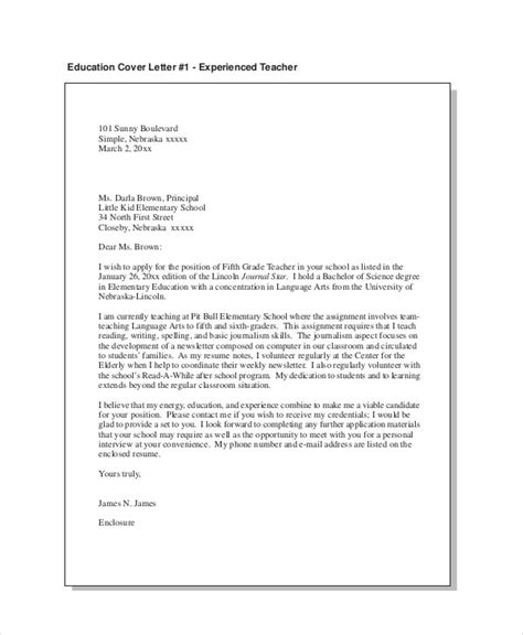 Teacher Cover Letter Example 12 Free Word Pdf