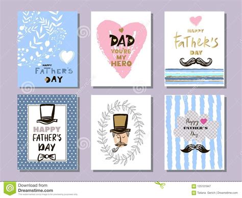 Father S Day Collection Cards1 Stock Vector Illustration