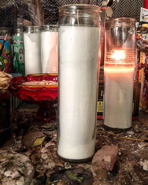 White Tall Candle Glass Candle Ritual Candles Etsy