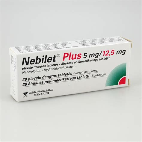 Nebilet Plus 5 Mg 12 5 Mg Plėvele Dengtos Tabletės N28 Gintarinė