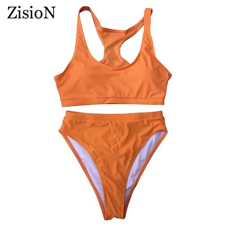 Buy Zision New 2017 Sport Bikini Set Swimwear Sexy Two Pieces Swimsuit High Cut