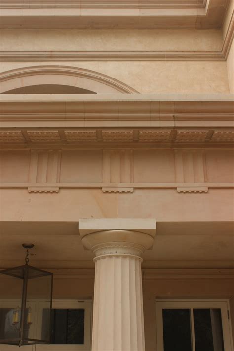 Column Detail Modern Classical Villa In New Delhi