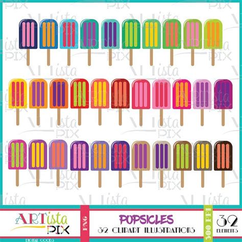 Popsicle Clipart Ice Pop Clipart Summer Treats Candy Ice Pops Summer Treats Popsicles Art