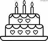 Cake Birthday Coloring Simple sketch template