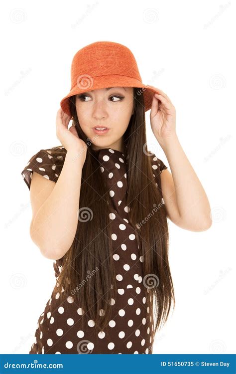 Adorable Asian American Teen Girl Wearing Polka Dot Dress Stock Image Image Of Brunette