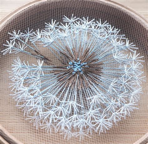 Make A Wish Dandelion Tulle Embroidery Hoop Art Bridesmaid