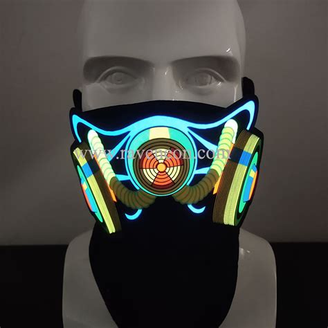 Hot Design Customized Led Rave Sound Activated Facemask For Festival
