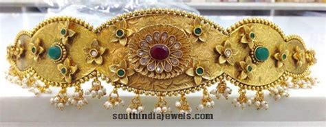 Gold Plated Ottiyanam Vadanam South India Jewels