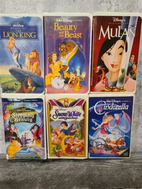 WALT DISNEY LOT Of VHS Tapes Lion King Beauty Beast Mulan