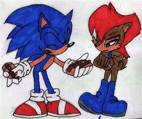 Sally Acorn And Sonic The Hedgehog By E 122 Psi Colored