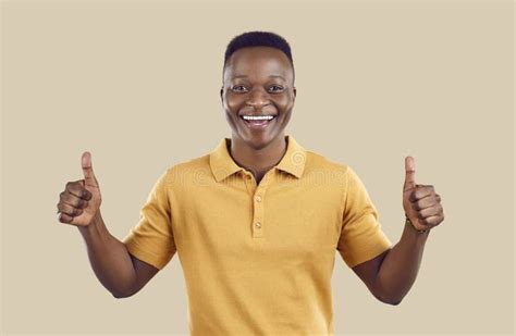 Smiling African American Man Show Thumbs Up Stock Photo Image Of Sign