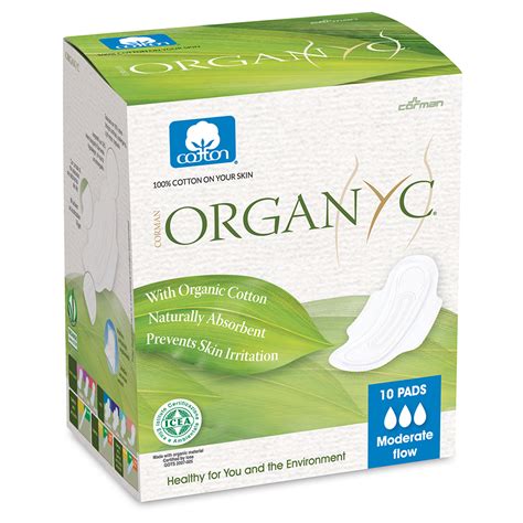 Organyc Organic Cotton Moderate Flow Pads Pack Of 10 Organyc