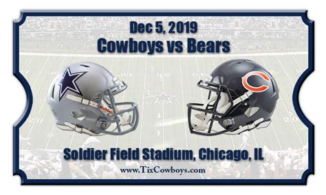 Dallas Cowboys Vs Chicago Bears Football Tickets 120519