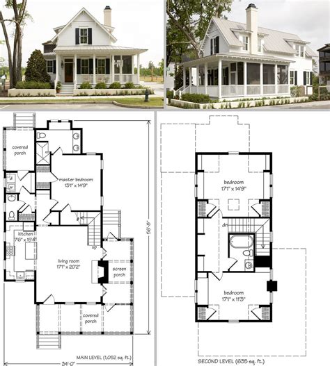 Sugarberry Cottage Southern Living House Plan 1648 Small 34 X 57