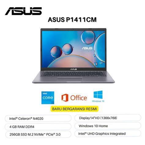 Jual Asus P1411cm Intel N4020 Ram 4256 Baru Garansi Resmi Shopee