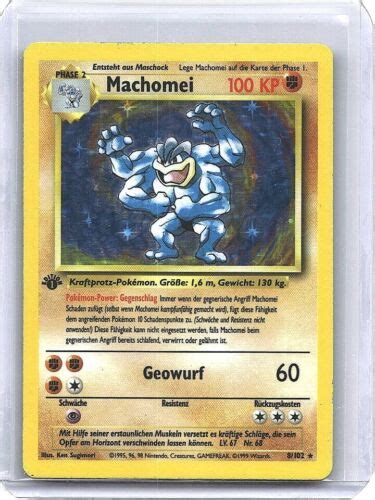 Machamp Machomei German 8102 Base Set Holo Rare 1st Edition Pokemon