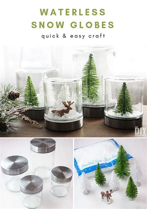Waterless Snow Globes Quick And Easy Christmas Craft