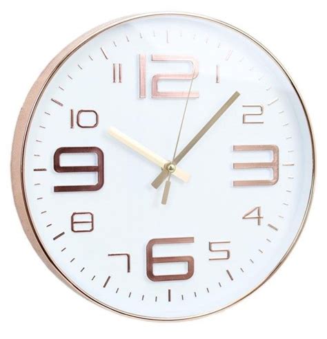Embossed Round Wall Hanging Copper Clock 30cm ~ White Wall Clock