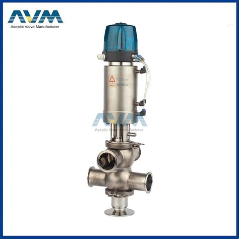 Sanitary Pneumatic Stainless Steel Double Seat Mixproof Valve With