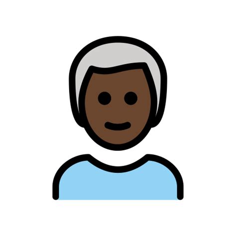 ??‍? Mann: dunkle Hautfarbe, weißes Haar-Emoji