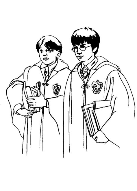 Rubeus hagrid è un mezzogigante guardiacaccia e custode delle chiavi e dei luoghi della scuola di magia e stregoneria di hogwarts. Ron ed Harry Harry Potter da colorare - disegni da ...