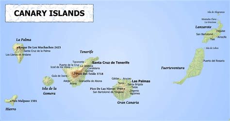 Canary Islands Map Isla De La Palma Isla De Gran Canaria Tenerife