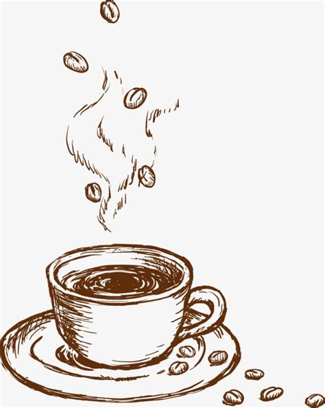 Coffee Sketch Hand Painted Decorative Pattern Coffee Png And Vector