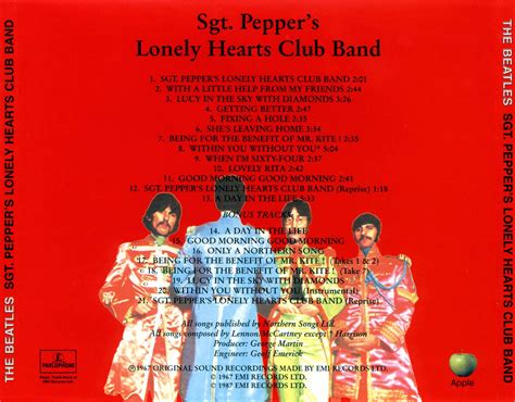 The Beatles Sgt Peppers Lonely Hearts Club Band 1967 Front Back