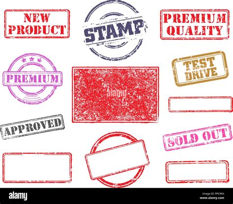 Set Of Rubber Stamps Stock Vector Image And Art Alamy