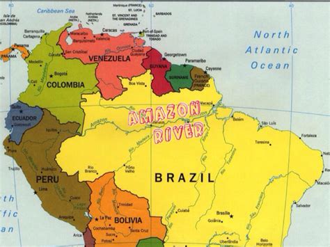 Latin America Map Amazon River