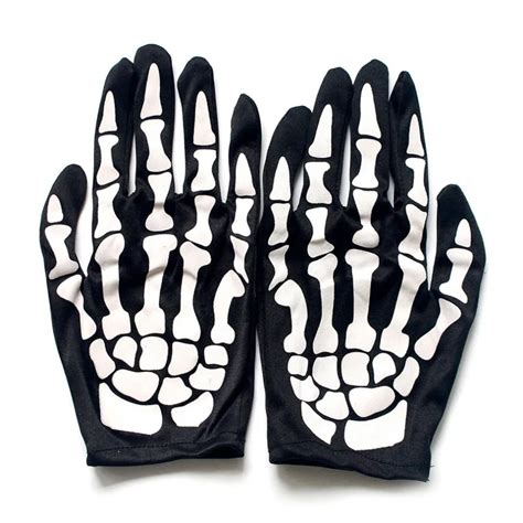 Terror Skeleton Gloves Ghost Bones For Adult Halloween Dance Costume