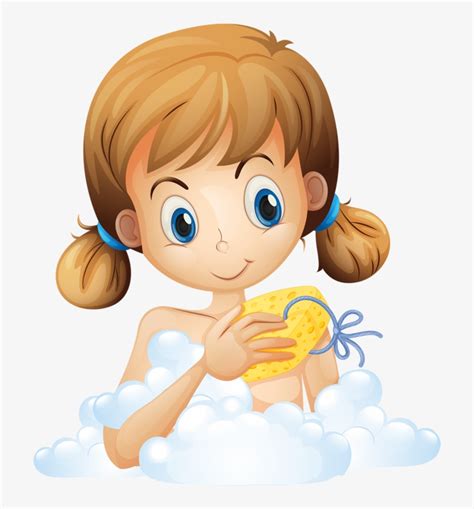 Clipart Kid Bathroom Taking A Bath Clipart Png PNG Image